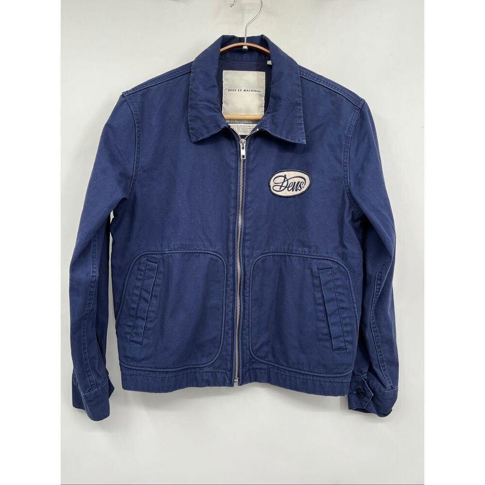 Deus Ex Machina Navy Blue Full Zip Collared Gulf Drizzler Jacket Size 8